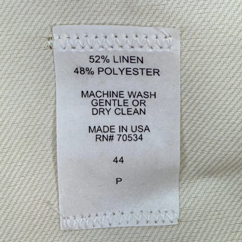 Orvis Dress Pants Mens 44 Beige Linen Blend Pleated Made in USA Trousers